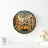 Lisbon Portugal ラージ壁時計 (ホーム)