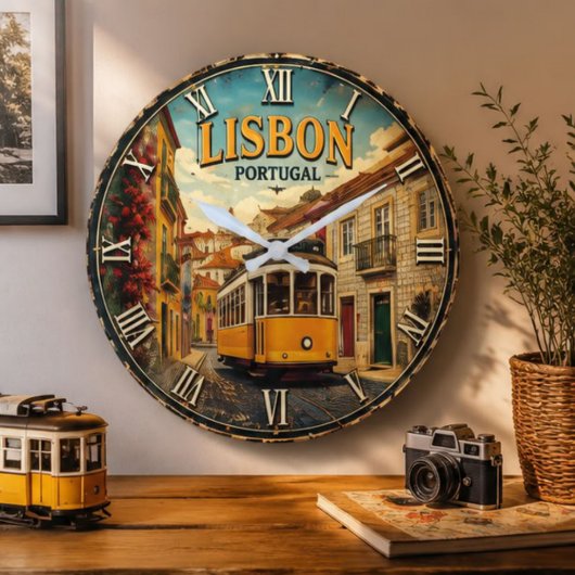 Lisbon Portugal ラージ壁時計