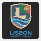 Lisbon Portugal Europe スクエアシール (正面)