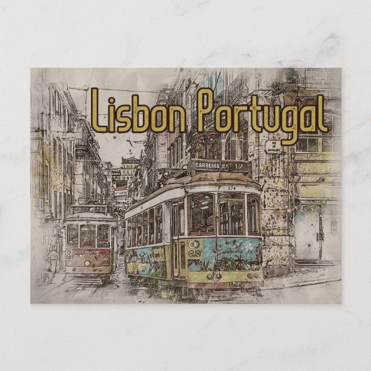 Lisbon Portugal Travel Postcard ポストカード (正面)