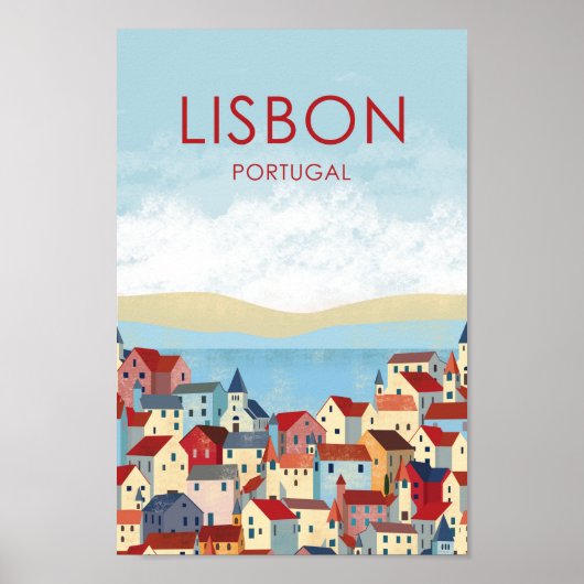 Lisbon Portugal travel poster  ポスター (正面)