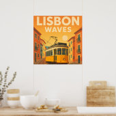 Lisbon Retro Travel : Mid-Century Art ポスター (キッチン)