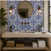 Lisbon Royale Classic Blue and White Geometric  タイル