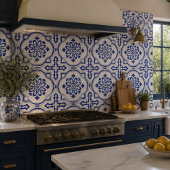 Lisbon Royale Classic Blue and White Geometric  タイル