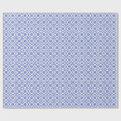 Lisbon Royale Classic Blue and White Geometric ラッピングペーパー (フラット)