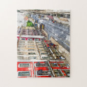 Lisbon Street Portugal Postcard Jigsaw Puzzle ジグソーパズル (縦)