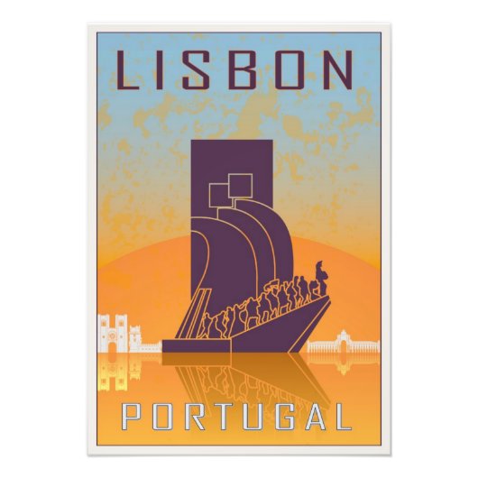 Lisbon vintage poster フォトプリント            (正面)