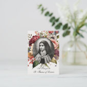 LiseuxカトリックのカードのSt.Thereseへの祈りの言葉 プレイスカード (スタンド正面)