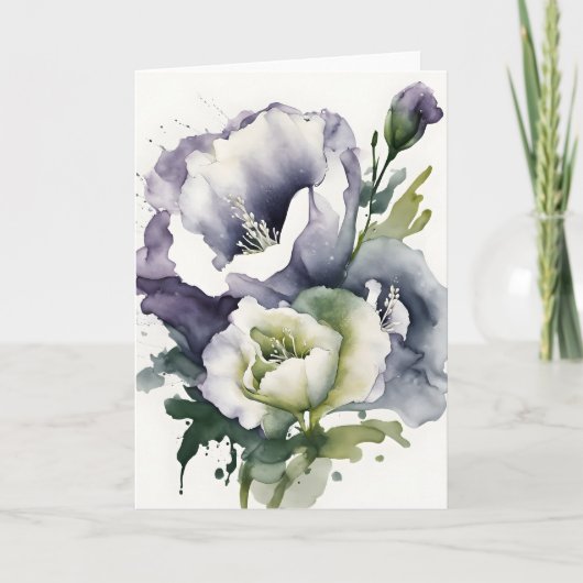 Lisianthus - Watercolor flowers カード (正面)