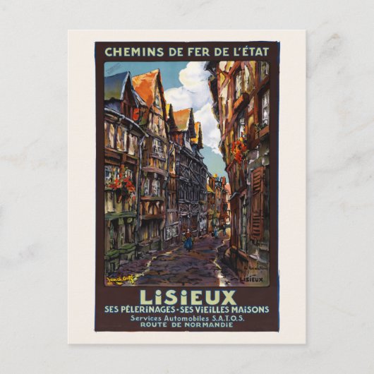 Lisieux France Vintage Poster 1930 ポストカード (正面)