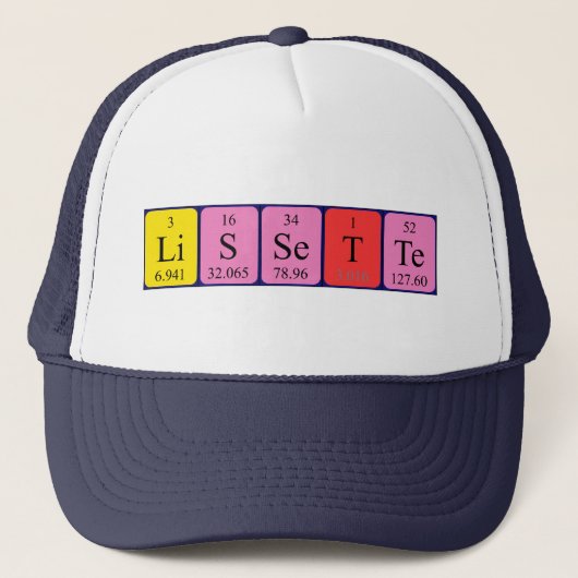 Lissette周期表名hat キャップ (正面)