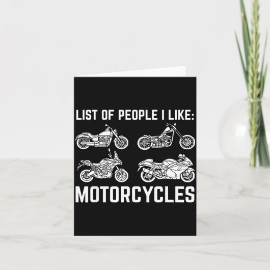 List Of People I Like Motorcycles Funny Rider &amp カード (正面)