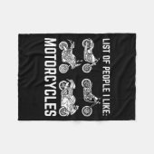 List Of People I Like Motorcycles Funny Rider &amp フリースブランケット (正面(横))