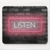 LISTEN ピンクネオンサインマウスパッド マウスパッド (正面)