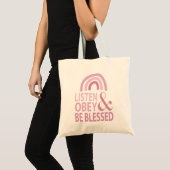 Listen Obey and Be Blessed  トートバッグ (正面(商品))