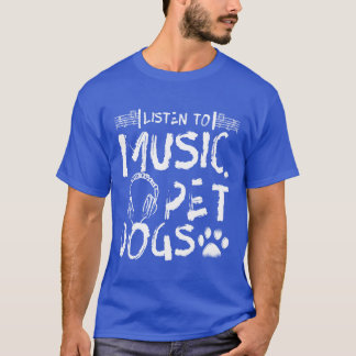 Listen to music pet dogs vintage tシャツ