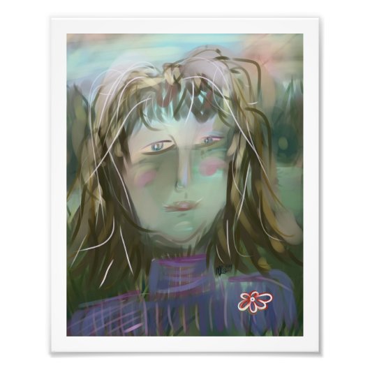 Listening ~ Modern Feminine Portrait フォトプリント (正面)