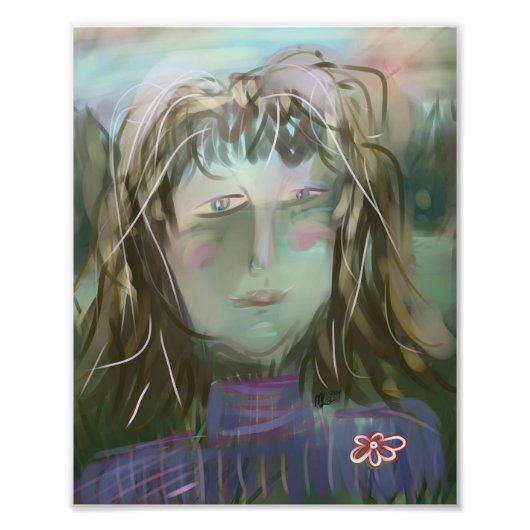 Listening ~ Modern Feminine Portrait フォトプリント (正面)