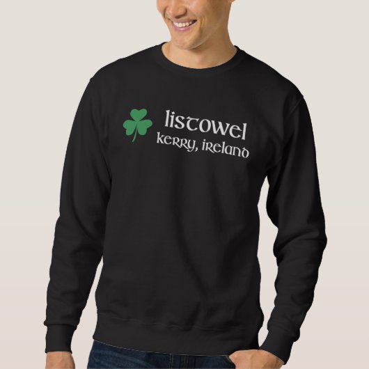 Listowel Kerry Shamrock Ireland Gaelic & Hurling スウェットシャツ (正面)