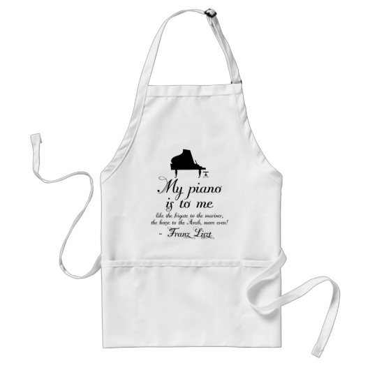 Lisztのピアノクラシック音楽の引用文 スタンダードエプロン (正面)