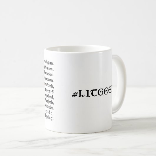 Litのギークのマグ"Hwaet古い英語"のBeowulf。 首都 コーヒーマグカップ (正面右)