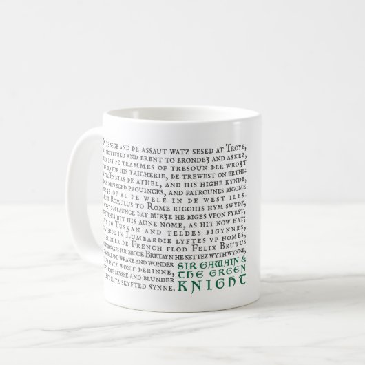 LitのギークのGawainおよび緑の騎士-マグ コーヒーマグカップ (正面左)