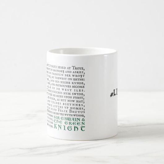 LitのギークのGawainおよび緑の騎士-マグ コーヒーマグカップ (中央)