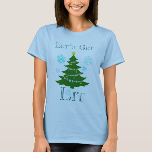 Litのクリスマスツリーのワイシャツを得よう Tシャツ (正面)