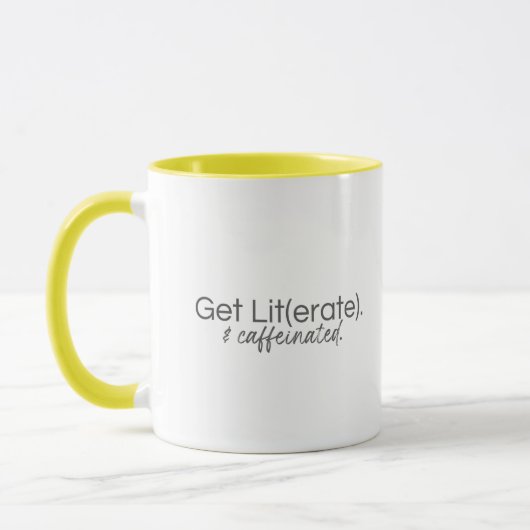 Lit(erate)を取得。カフェイン入りマグカップ マグカップ (左)