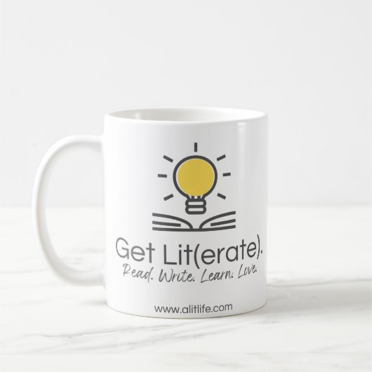 Lit(erate)を取得。KidLitラブマグ コーヒーマグカップ (左)