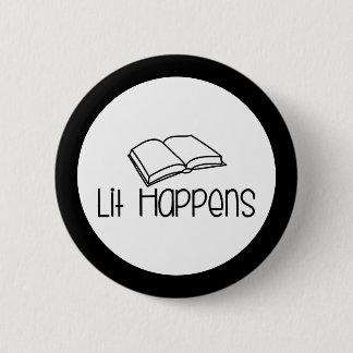 Lit Happens おもしろ本好き 缶バッジ