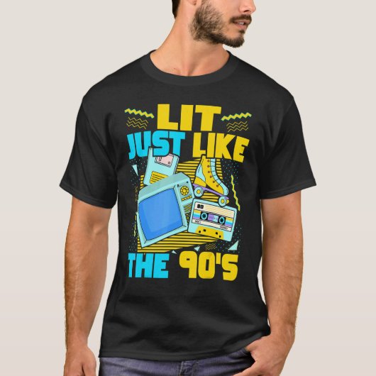 Lit Just Like The 90s   90s Aesthetic Nostalgia 19 Tシャツ (正面)
