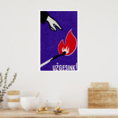 Lit Match Danger - Matchbox Print - Czech Wall Art ポスター (キッチン)