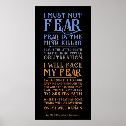 Litany Against Fear Dune 2021 ポスター (正面)