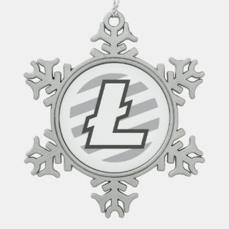 Litecoinのロゴの記号の暗号のクリスマスのオーナメント スノーフレークピューターオーナメント