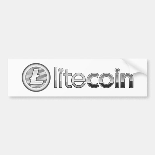 Litecoinのロゴの記号のCryptocurrencyのバンパーステッカー バンパーステッカー (正面)