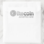 Litecoinは長方形のステッカーをここに受け入れました 長方形シール (バッグ)