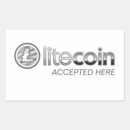 Litecoinは長方形のステッカーをここに受け入れました 長方形シール