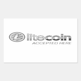 Litecoinは長方形のステッカーをここに受け入れました 長方形シール