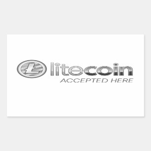 Litecoinは長方形のステッカーをここに受け入れました 長方形シール