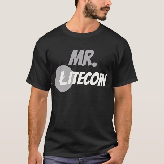 Litecoin氏のブロック・チェーンのCyrptocurrencyのワイシャツ Tシャツ (正面)