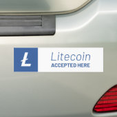 Litecoin Accepted Hereウィンドウステッカーデカール バンパーステッカー (車上)