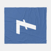 Litecoin Cryptocurrency LTCロゴブルーシンプル フリースブランケット (正面(横))