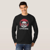 Litecoin Ltcかわいいクリプトパンダサングラスレトロ Tシャツ (正面フル)