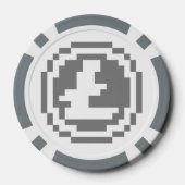 Litecoin LTC 8-Bitロゴ | ポーカー チップ (裏面)
