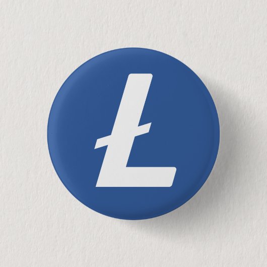 Litecoin (LTC) Cryptocurrency Blockchain (英語) 缶バッジ (正面)