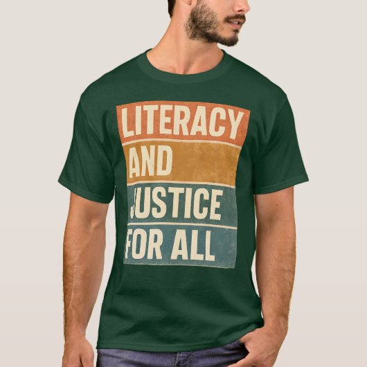 Literacy and Justice For All Reading Tシャツ (正面)