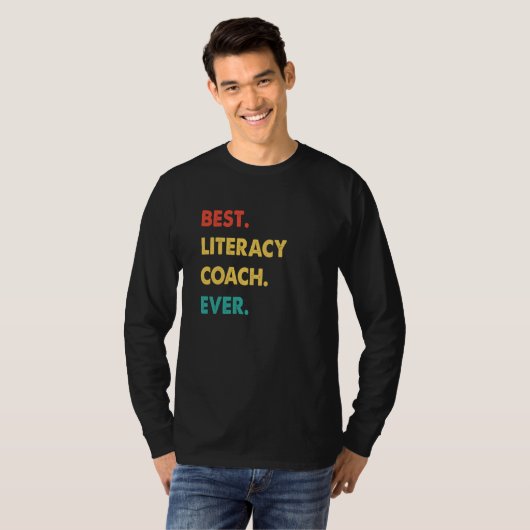 Literacy Coach Retro Best Literacy Coach Ever Tシャツ (正面フル)