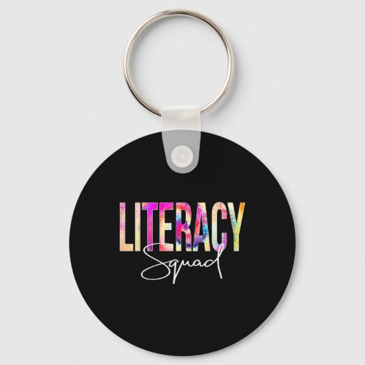 Literacy Squad Tie Dye Ck To School Women Apprecia キーホルダー (正面)