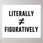 Literally Does Not Equal Figuratively ポスター<br><div class="desc">"  Let everyone know that the two words aren't equivalent.</div>